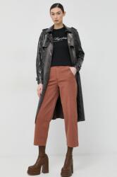 Spanx pantaloni femei, culoarea maro, drept, high waist PPYY-SPD0LT_88X