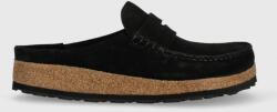 Birkenstock papuci din piele NAPLES barbati, culoarea negru, 1024880 PPYX-KLM04R_99X