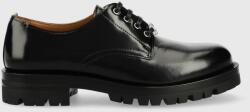 HUGO BOSS pantofi de piele Helen femei, culoarea negru, cu platforma, 50488684 PPYX-OBD099_99X
