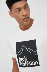 Jack Wolfskin tricou din bumbac culoarea bej, modelator PPYX-TSM1J4_01X