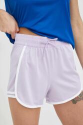 Reebok pantaloni scurți de antrenament Workout Ready femei, culoarea violet, cu imprimeu, high waist PPYX-SZD041_48X