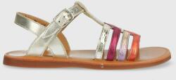 Pom D'api sandale din piele pentru copii culoarea argintiu PPYX-OBG19N_SLV