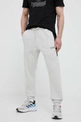 Hummel pantaloni de trening din bumbac culoarea gri, neted PPYX-SPM0LW_09X
