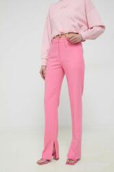 Hugo pantaloni femei, culoarea roz, drept, high waist PPYX-SPD0L8_42X