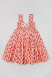 Zippy rochie din bumbac pentru copii culoarea roz, mini, evazati PPYX-SUG0HP_30X