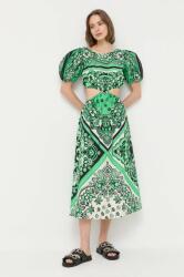 REDValentino rochie din bumbac culoarea verde, midi, evazati PPYX-SUD0RE_77X