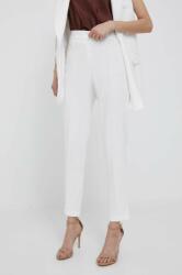 Artigli pantaloni femei, culoarea alb, drept, high waist PPYX-SPD14N_00X