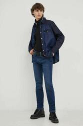 Levi's camasa jeans barbati, culoarea albastru marin, cu guler clasic, regular PPYX-KDM05Y_59X