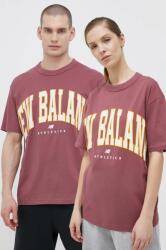New Balance tricou din bumbac culoarea roz, cu imprimeu PPYX-TSU00Z_34X