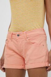 Pepe Jeans pantaloni scurti Siouxie femei, culoarea portocaliu, neted, medium waist PPYX-SZD06Z_24X
