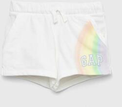 Gap pantaloni scurti copii culoarea alb, cu imprimeu, talie reglabila PPYX-SZG066_00X