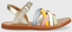 Pom D'api sandale din piele pentru copii culoarea argintiu PPYX-OBG19I_SLV