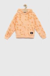 Calvin Klein bluza copii culoarea portocaliu, cu glugă, modelator PPYX-BLG05C_24X