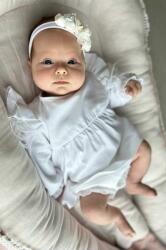 Jamiks rochie din bumbac pentru bebeluși culoarea alb, mini, evazati PPYX-SUG03W_00X