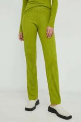 Resume Résumé pantaloni de lana femei, culoarea verde, drept, high waist PPYX-SPD0C0_71X
