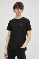 Levi's tricou din bumbac 2-pack culoarea negru, cu imprimeu PPYX-TSM0WU_99X