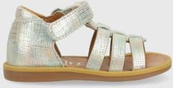 Pom D'api sandale din piele pentru copii culoarea argintiu PPYX-OBG182_SLV