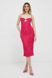 Bardot rochie culoarea roz, midi, drept PPYX-SUD1KB_43X