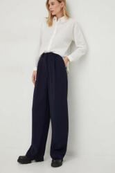 Answear Lab pantaloni femei, culoarea albastru marin, lat, high waist BBYX-SPD05I_59X