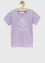 Columbia tricou de bumbac pentru copii Mission Lake Short Sleeve Graphic Shirt culoarea violet PPYX-TSG0G4_04X