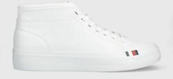Tommy Hilfiger sneakers din piele ELEVATED VULC LEATHER MID culoarea alb, FM0FM04419 PPYX-OBM0UA_00A