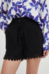 Answear Lab pantaloni scurti femei, culoarea negru, neted, high waist BBYX-SZD001_99X
