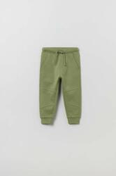 OVS pantaloni de trening din bumbac pentru bebeluși culoarea verde, neted PPYX-SPB01D_77X
