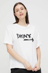 DKNY tricou de pijama culoarea alb PPYX-BID0D5_00X