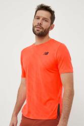 New Balance tricou de alergare Q Speed culoarea portocaliu, neted PPYX-TSM1WT_23X