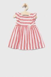 Birba&Trybeyond rochie din amestec de in pentru bebeluși culoarea rosu, mini, evazati PPYX-SUG09P_33X