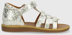 Pom D'api sandale din piele pentru copii culoarea argintiu PPYX-OBG181_SLV