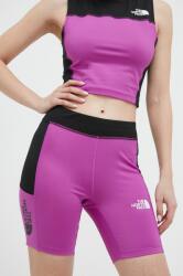 The North Face pantaloni scurți de antrenament culoarea violet, modelator, medium waist PPYX-SZD081_44X