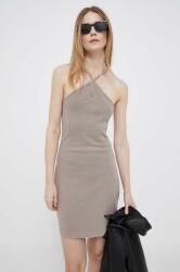 Calvin Klein rochie din bumbac culoarea maro, mini, drept PPYX-SUD16T_84X