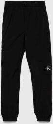 Calvin Klein Jeans pantaloni de trening pentru copii culoarea negru, neted PPYX-SPB006_99X