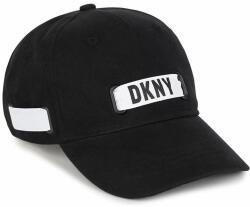 DKNY caciula de bumbac pentru copii culoarea negru, cu imprimeu PPYX-CAB01S_99X