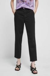 Medicine pantaloni femei, culoarea negru, fason chinos, medium waist ZPYX-SPD040_99X