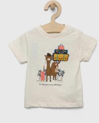 Zippy tricou de bumbac pentru copii culoarea bej, cu imprimeu PPYX-TSK0AO_08X