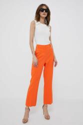 Artigli pantaloni femei, culoarea portocaliu, drept, high waist PPYX-SPD14O_22X