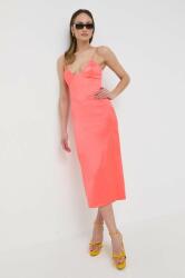 Bardot rochie culoarea portocaliu, midi, drept PPYX-SUD1LH_24X