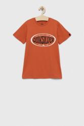 Quiksilver tricou de bumbac pentru copii culoarea portocaliu, cu imprimeu PPYX-TSK0BA_22X