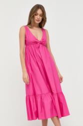 REDValentino rochie culoarea roz, midi, evazati PPYX-SUD0RD_30X