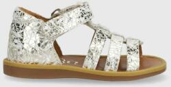 Pom D'api sandale din piele pentru copii culoarea argintiu PPYX-OBG180_SLV