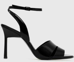 Calvin Klein sandale de piele GEO STIL SANDAL 90HH culoarea negru, HW0HW01462 PPYX-OBD0HN_99X