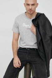 Pepe Jeans tricou din bumbac Eggo culoarea gri, cu imprimeu PPYX-TSM0L6_90X
