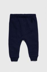 United Colors of Benetton pantaloni din bumbac pentru bebeluși culoarea albastru marin, neted PPYX-SPK01L_59X