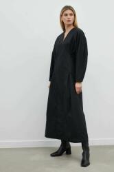 By Malene Birger rochie din bumbac culoarea negru, maxi, evazati PPYX-SUD0JK_99X