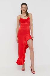 Bardot rochie culoarea rosu, maxi, drept PPYX-SUD1LJ_33X