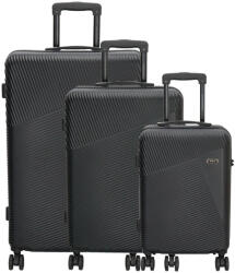 Dugros Marbella fekete 4 kerekű 3 részes bőrönd szett (20854001)