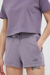 The North Face pantaloni scurti din bumbac culoarea violet, neted, high waist PPYX-SZD08L_45X