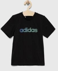 Adidas tricou de bumbac pentru copii culoarea negru, cu imprimeu PPYX-TSB00O_99X